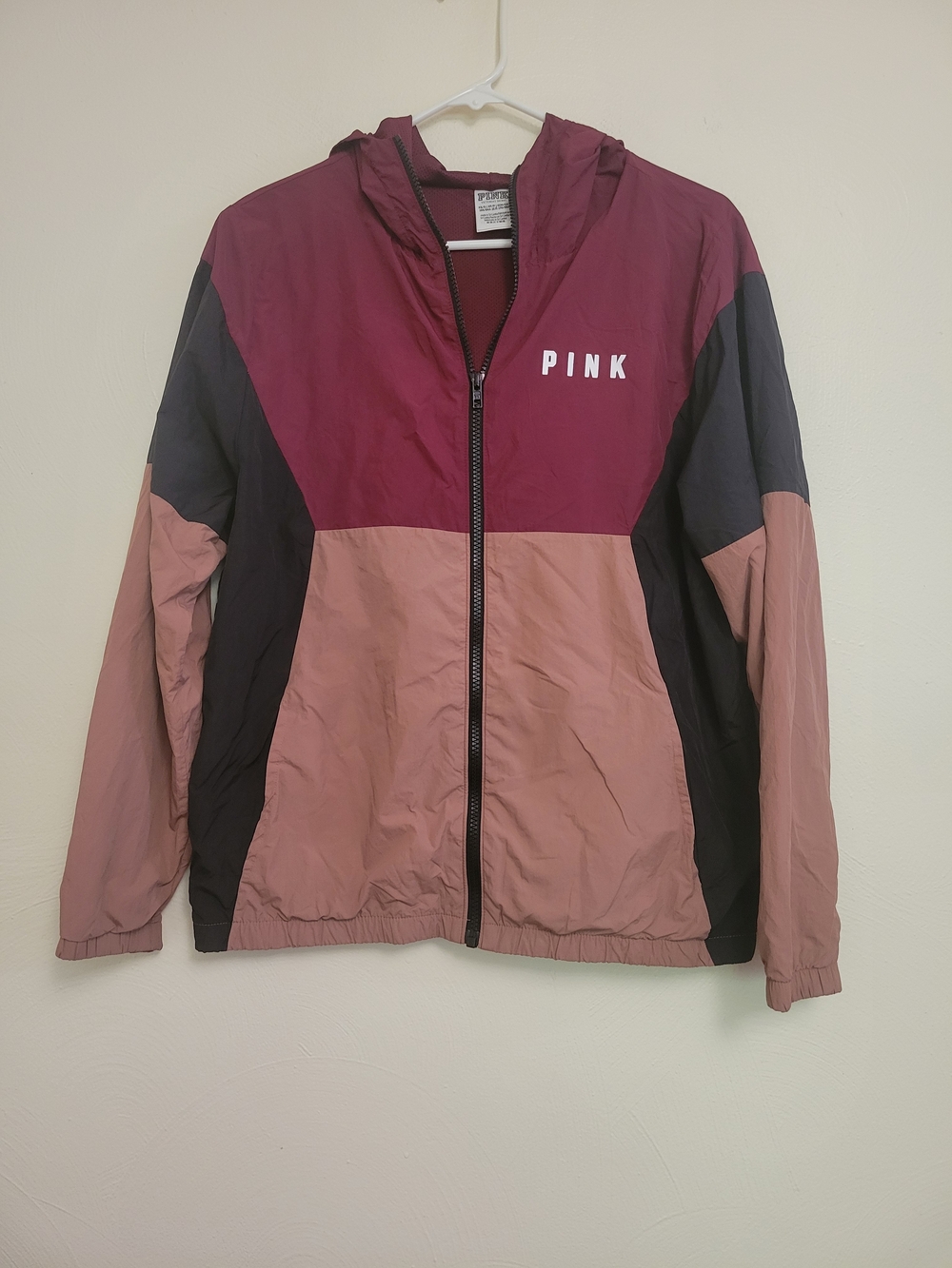 PINK Victoria's Secret Colorblock Windbreaker Jacket Size XS
